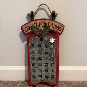 Red and Green Sled Christmas Countdown Calendar